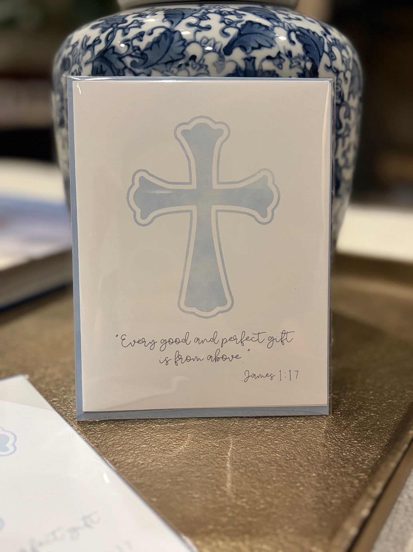 Baby Boy “Good and Perfect Gift” Greeting Card