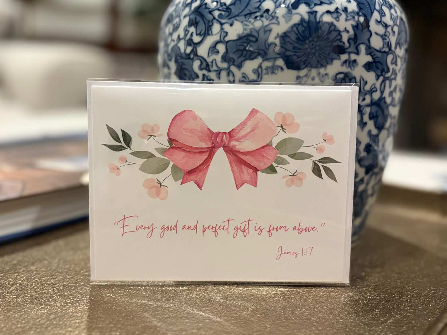 Baby Girl “Good and Perfect Gift…” Greeting Card