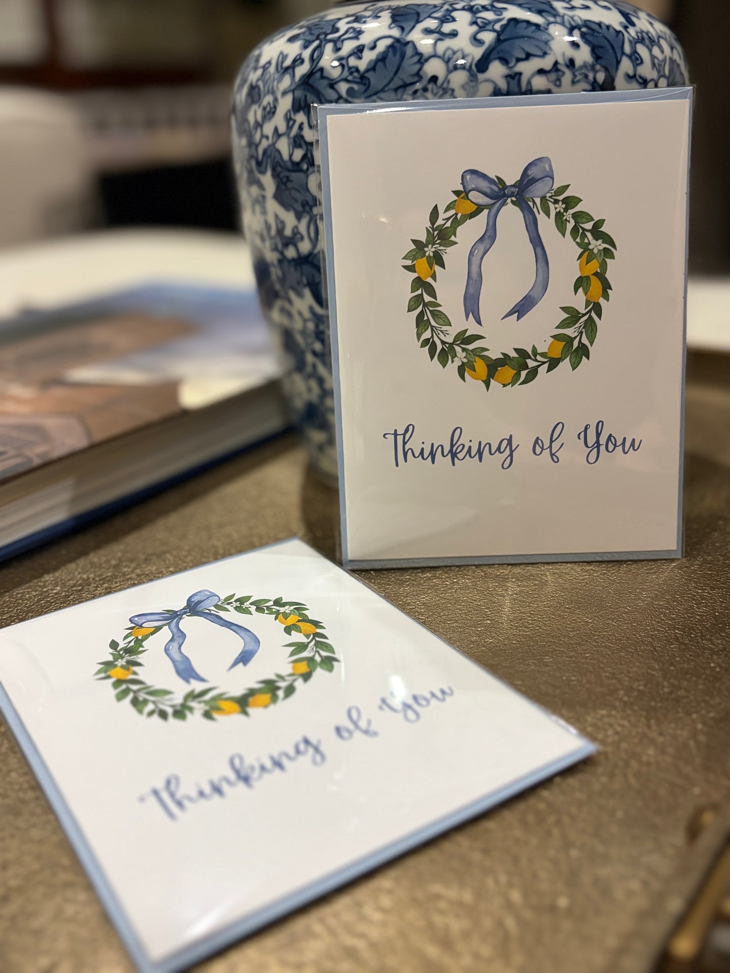 “Thinking of You” Lemon Greeting Card