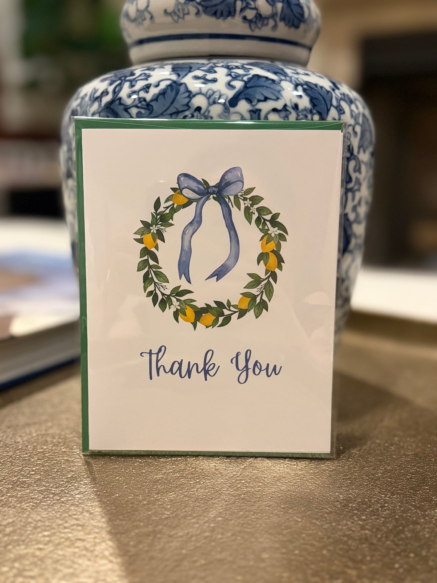 “Thank You” Lemon Greeting Card