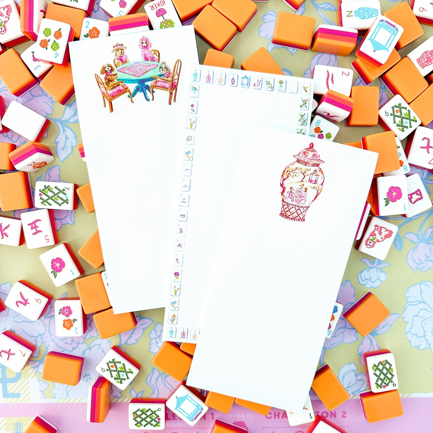 Sunset Mahjong Tiles Border Listpad