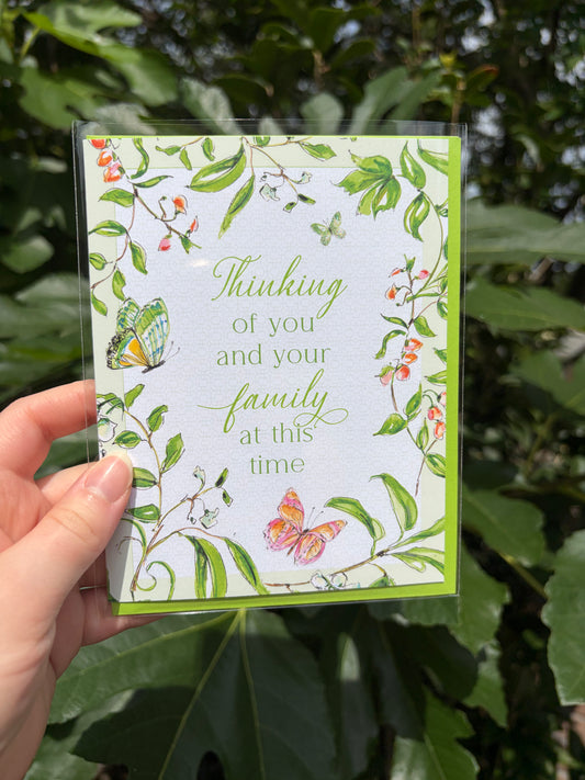 Thinking Of You & Your Family At This Time Greeting Card