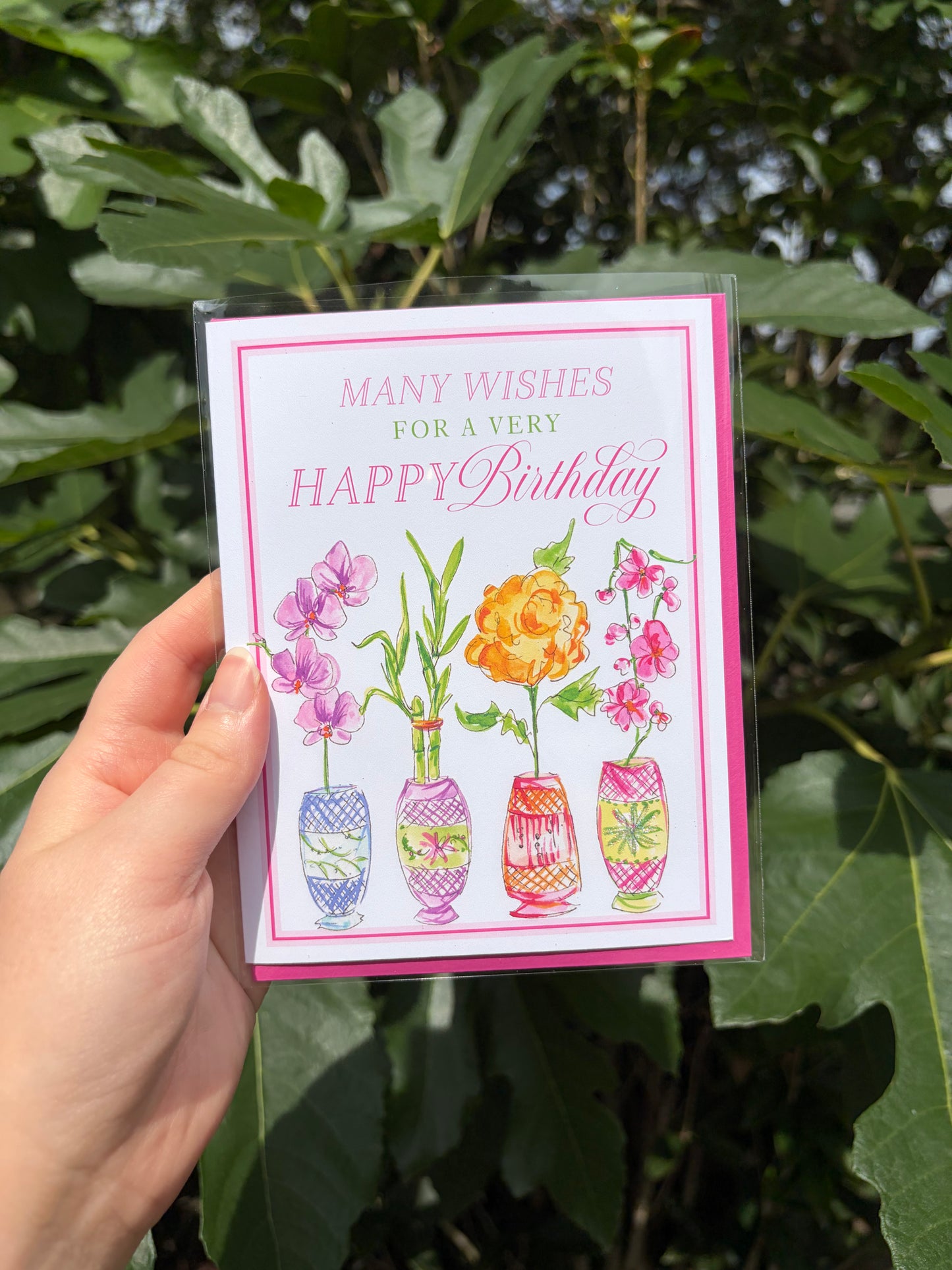 Many Wish For A Very Happy Birthday Orchids Greeting Card
