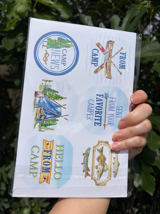 Handpainted "News From Camp" Blue Tent Fold 'N Seal