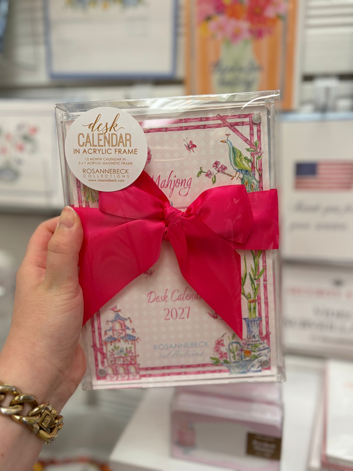 2027 Handpainted Mahjong Calendar With 5" by 7" Frame