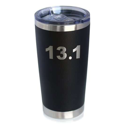 13.1 Half Marathon - Insulated Coffee Tumbler Cup with Sliding Lid - Stainless Steel Insulated Mug - Gifts for Half Marathon Runners Men & Women