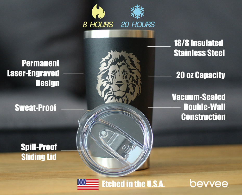 Lion Face - 20 oz Coffee Tumbler