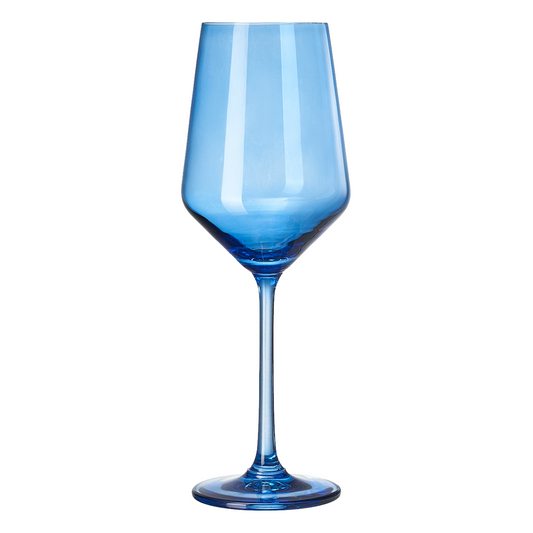 Blue Wine Glasses Set of 6-12 oz - Dark Blue