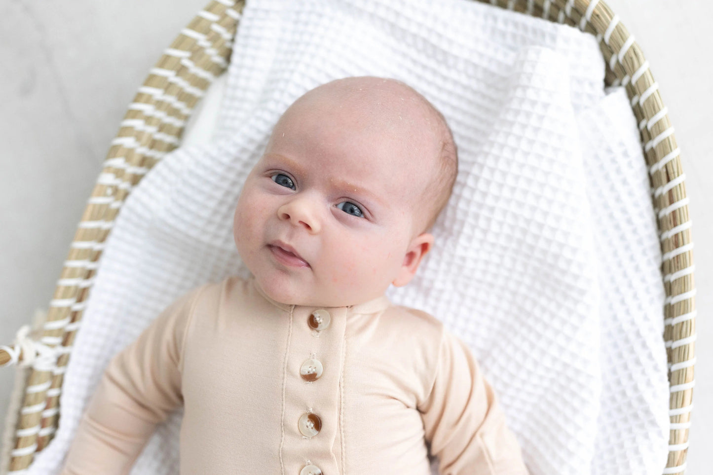 Knotted Baby Gown Set - Gender-Neutral Newborn Clothes - Sand