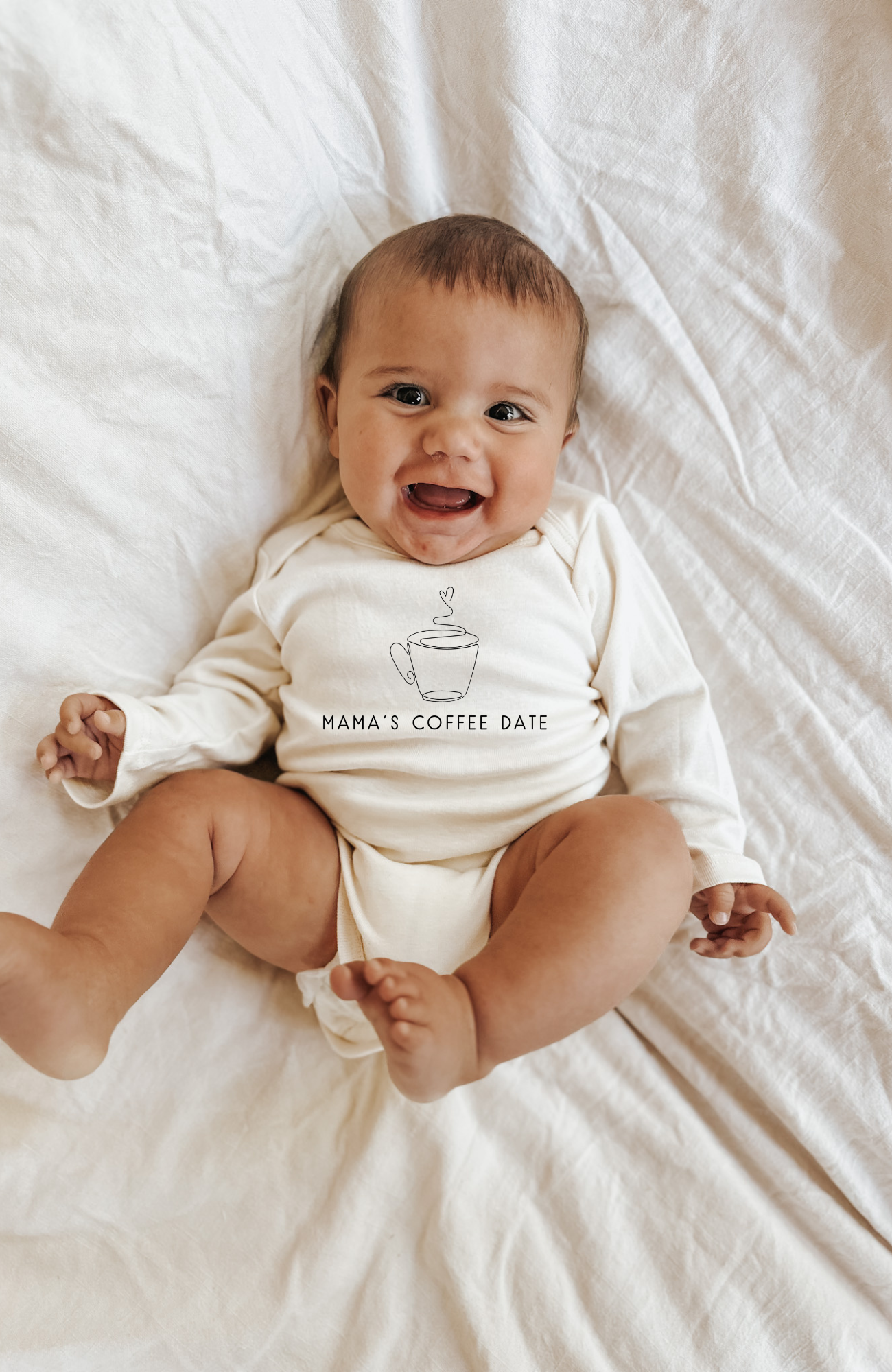 Mama's Coffee Date Organic Bodysuit Long Sleeve