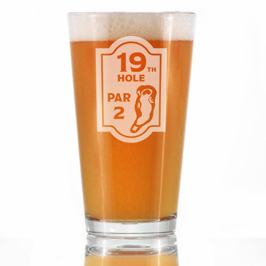 19th Hole Sign - 16 Ounce Pint Glass