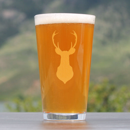 Deer Head - 16 Ounce Pint Glass