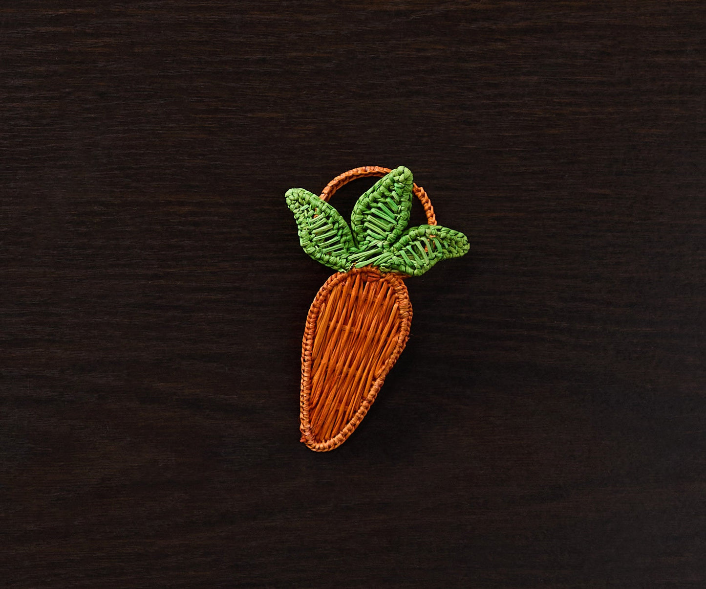 Carrot Napkin Ring – 3.5” Handwoven Iraca Palm – Artisan Spring Table Decor from Colombia