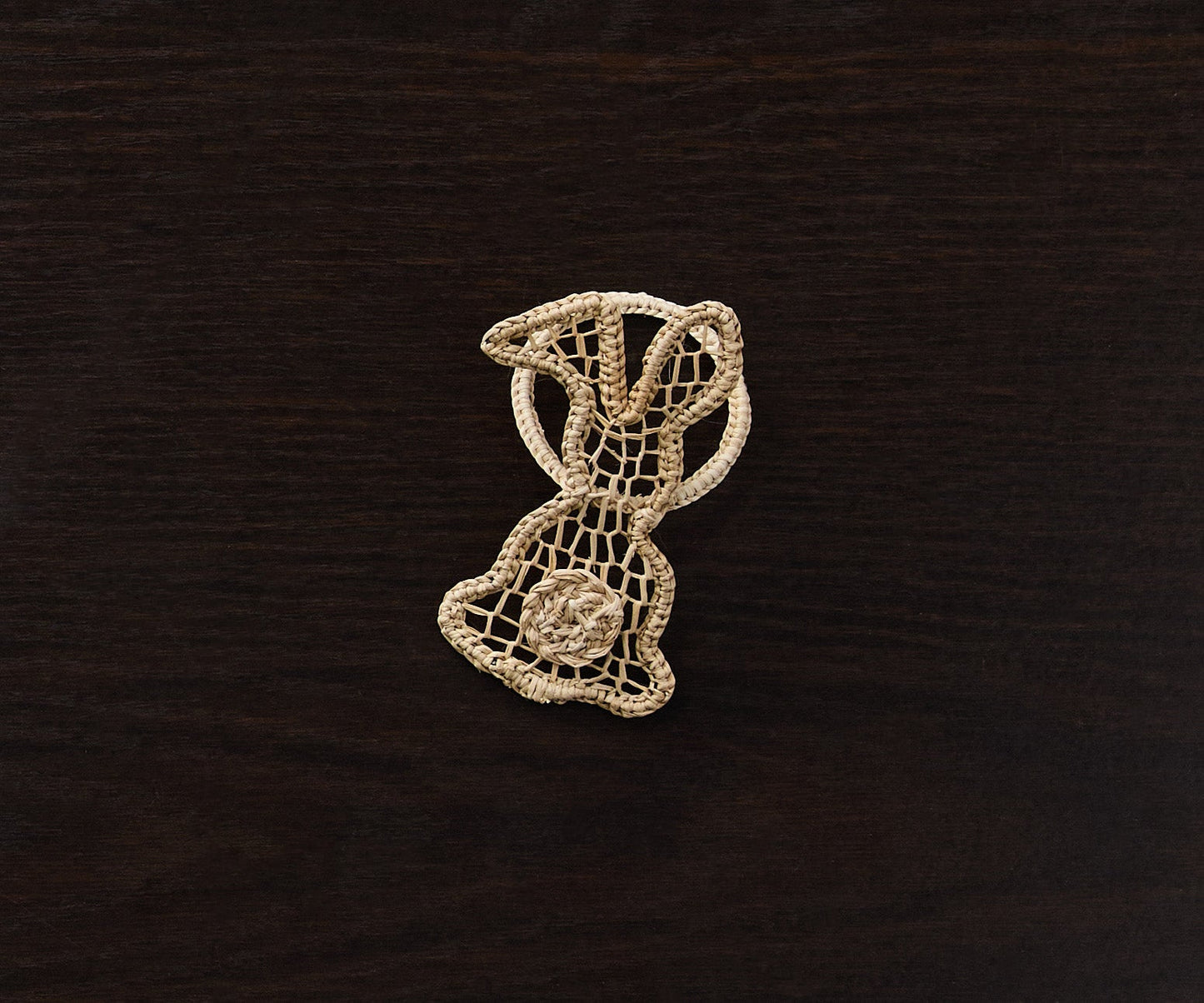 Bunny Napkin Ring – 3.5” Handwoven Iraca Palm – Artisan Spring Table Decor from Peru