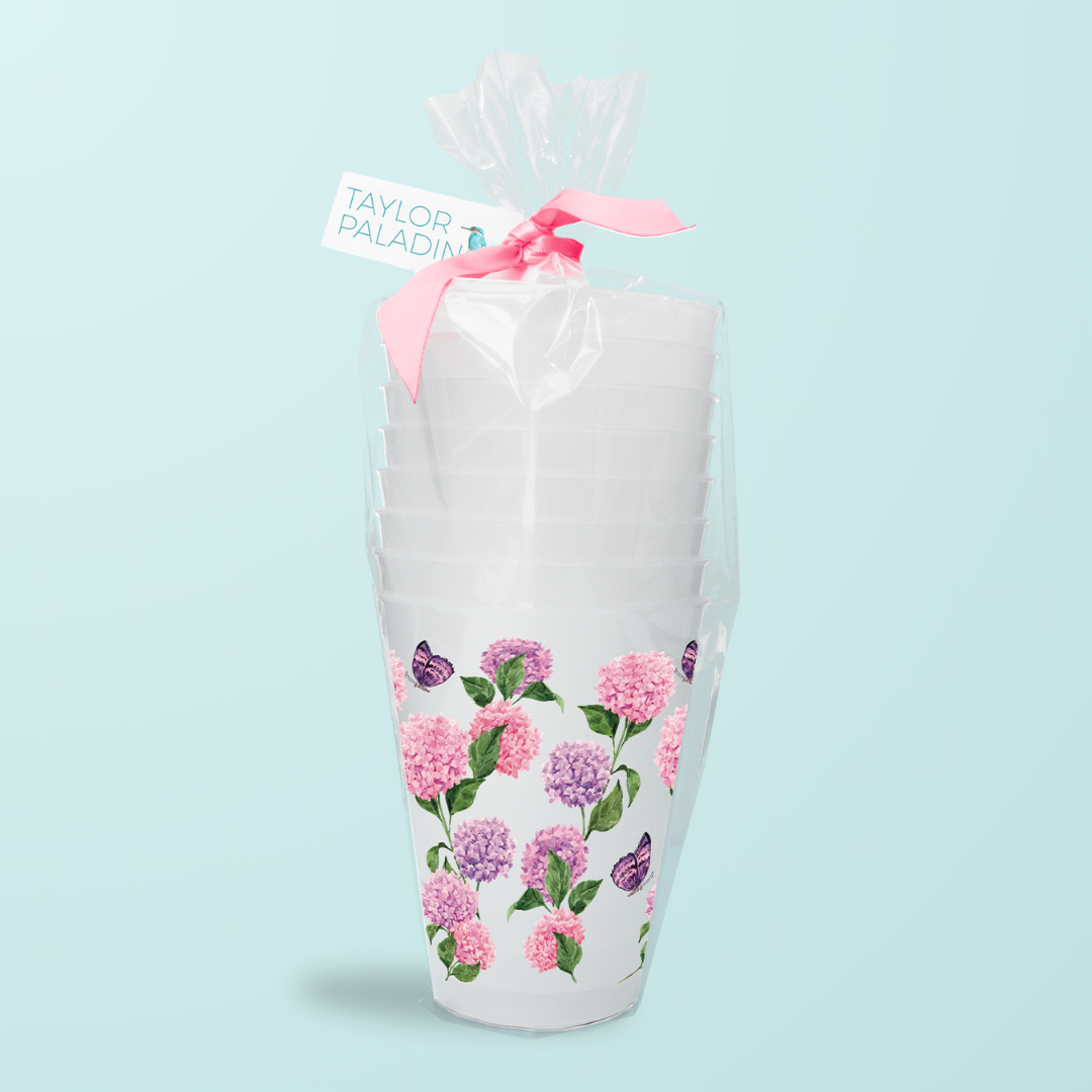 Pink Hydrangea Frosted Cup