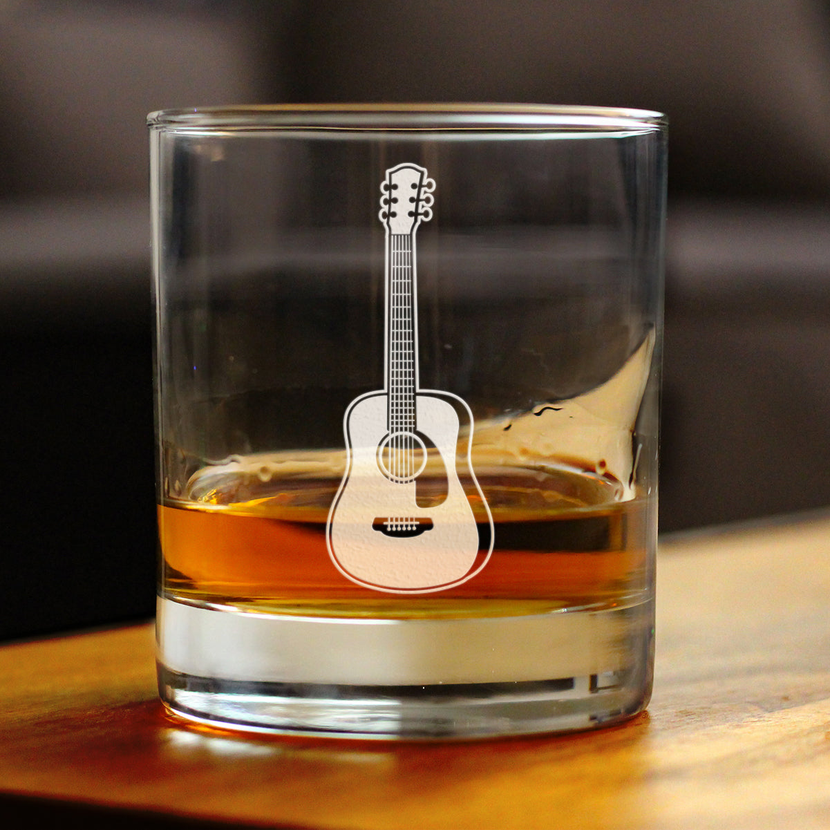 Acoustic Guitar - Rocks Glass - Fun Musician Gifts and Musical Accessories for Women and Men - 10.25 Oz Glasses