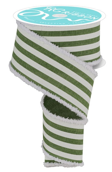 2.5"X10YD VERTICAL STRIPE/DRIFT CLOVER/WHITE