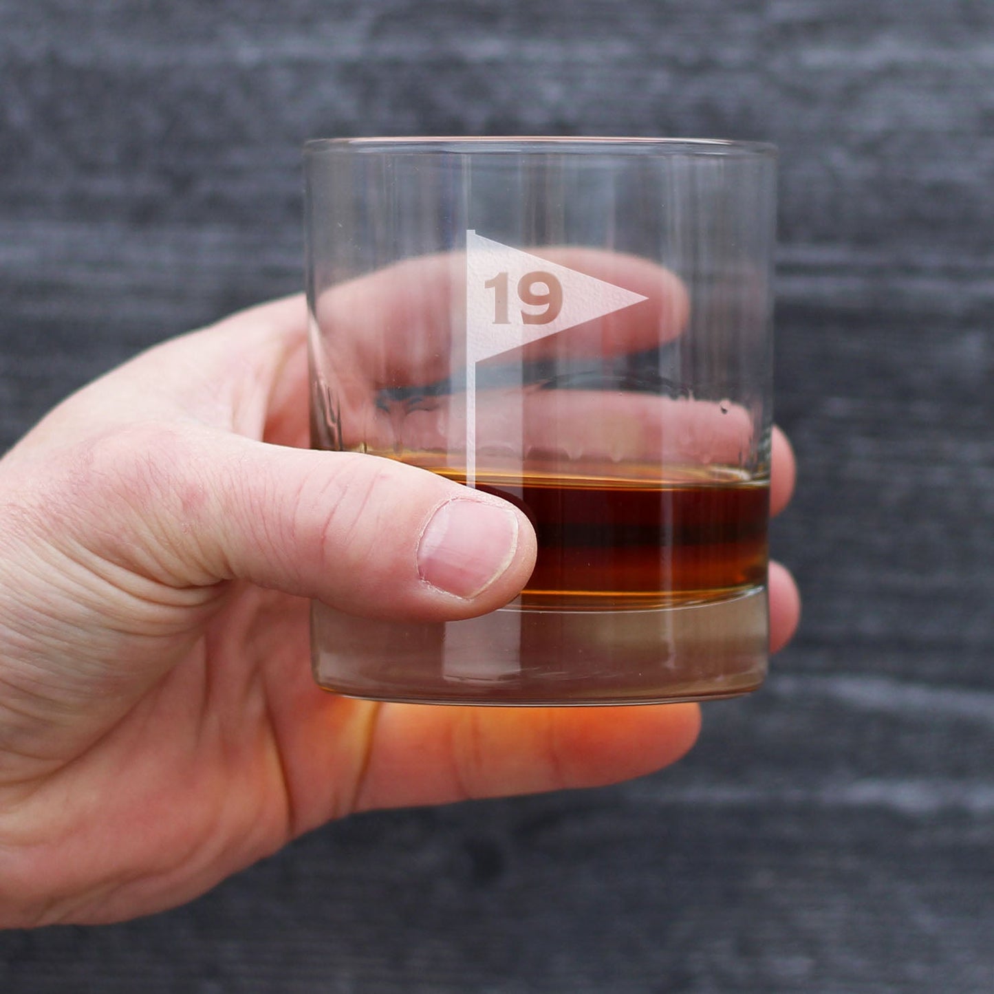 19th Hole & Golf Ball - 10 Ounce Rocks Glass