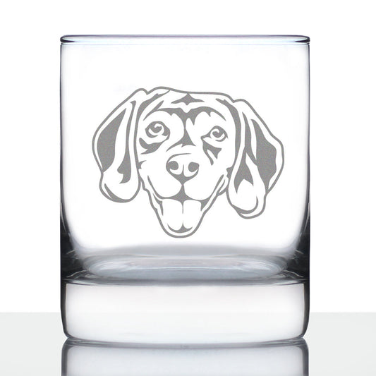 Happy Beagle Whiskey Rocks Glass - Fun Dog Themed Decor and Gifts for Moms & Dads of Beagles - 10.25 Oz Glasses