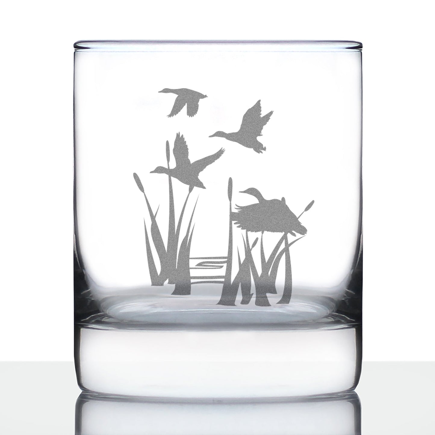 Duck Pond Whiskey Rocks Glass - Cabin Themed Gifts or Rustic Decor for Men and Women - Fun Whisky Drinking Tumbler - 10.25 oz