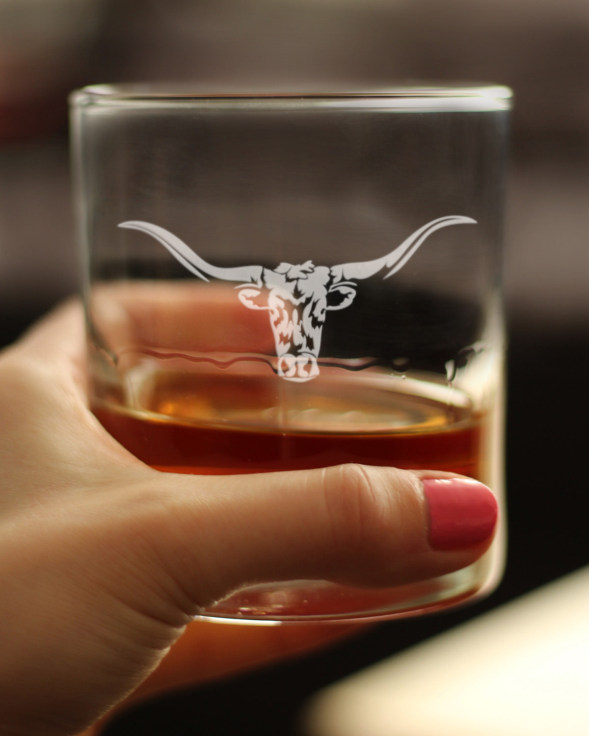 Longhorn Whiskey Rocks Glass - Western Themed Farm Decor and Gifts for Texan Ranchers - 10.25 Oz Glasses