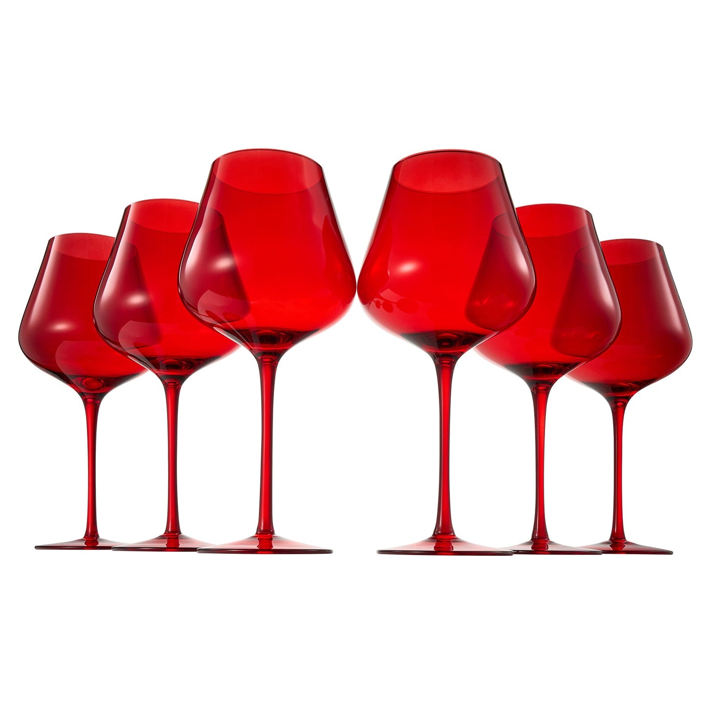 Stagioni Stemmed Wine Glassware, Set of 6, "Holiday"