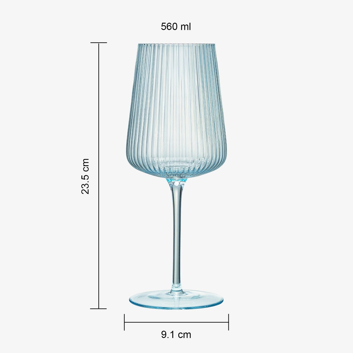 Monet Ribbed Stemmed Wine Glassware, Set of 6