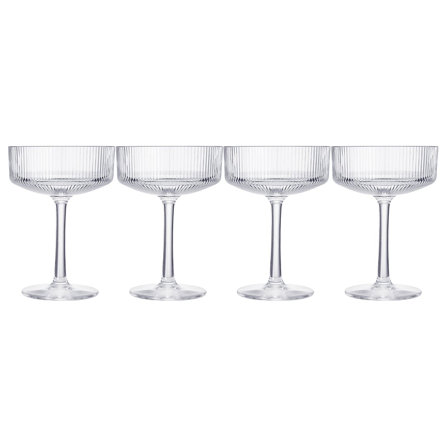 Barcelona Acrylic Champagne Coupe Cocktail Glassware, Set of 4