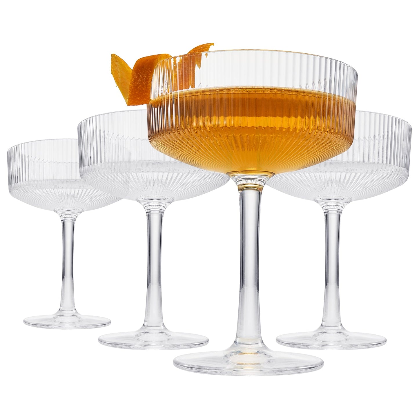 Barcelona Acrylic Champagne Coupe Cocktail Glassware, Set of 4