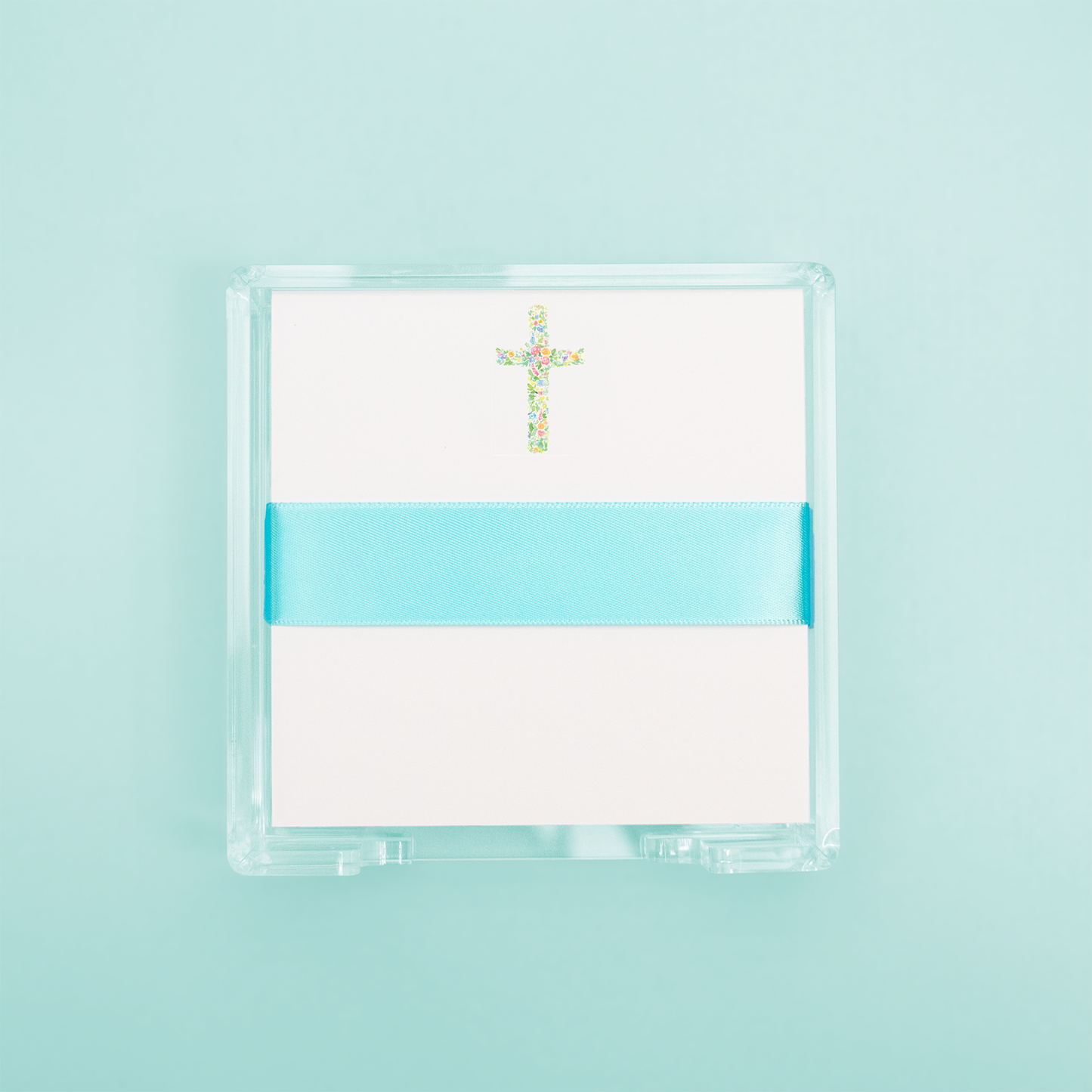 Floral Cross Square Desk Set