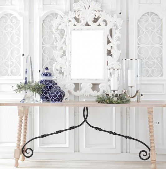 10" Blue & White Quatrefoil Lidded Ceramic Ginger Jar