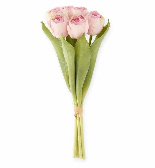13" Pink Real Touch Tulip Bundle (6 Stems)