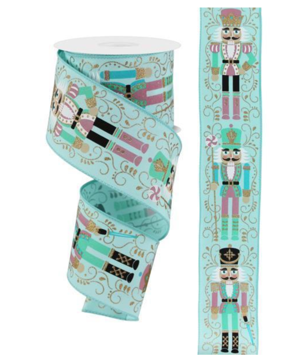 Santa's Sweet Shoppe Collection - 2.5" X 10YD NUTCRACKERS MINT RIBBON