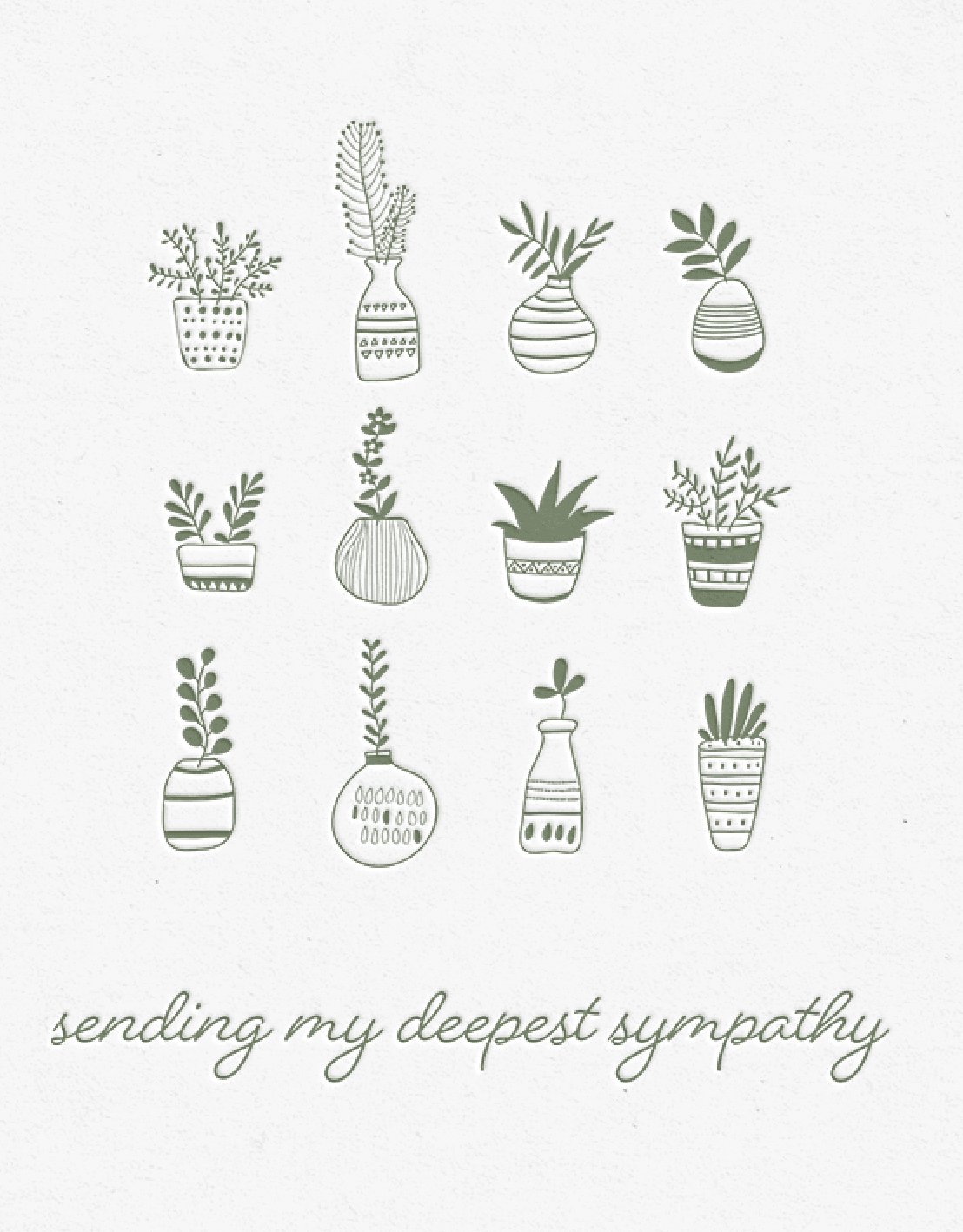 Deepest Sympathy Plants Card Box Set of 10