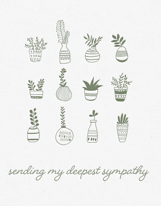 Deepest Sympathy Plants Card Box Set of 10