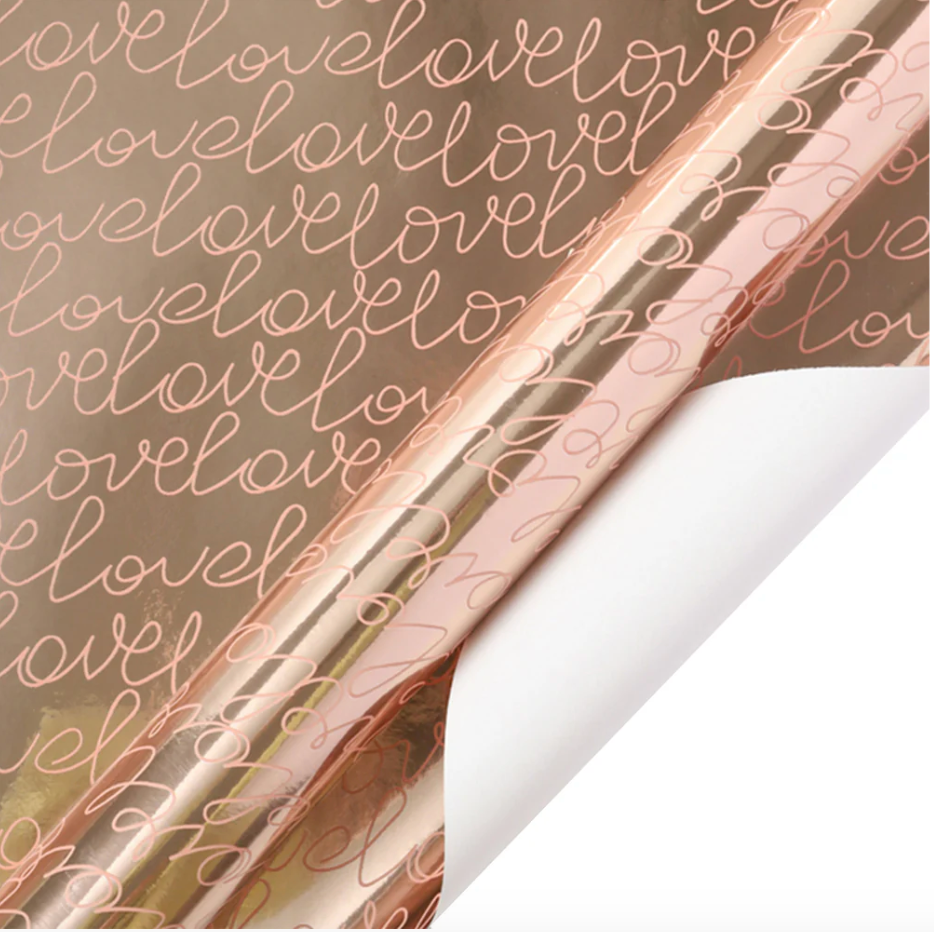 Metallic Love Wrapping Paper Roll