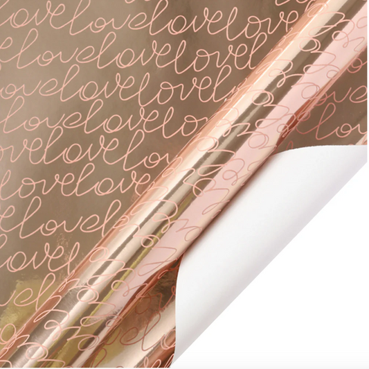 Metallic Love Wrapping Paper Roll