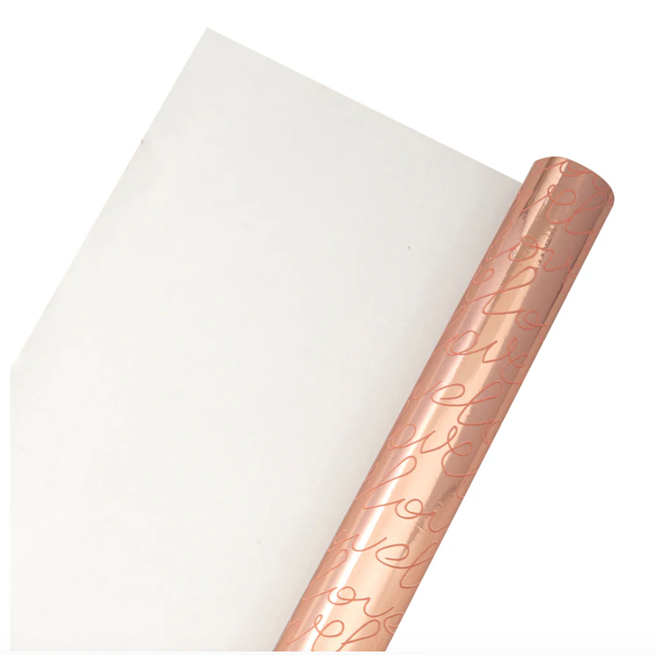 Metallic Love Wrapping Paper Roll