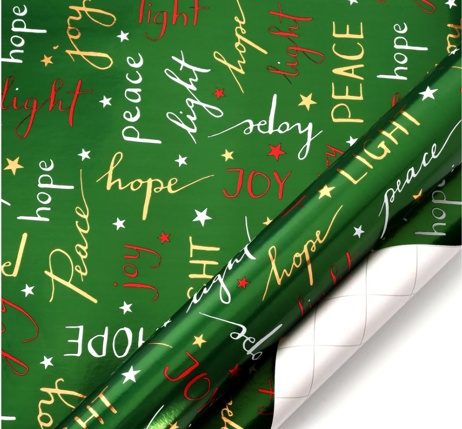 Sentiments of the Season - Christmas Wrapping Paper Roll 30" x 10'