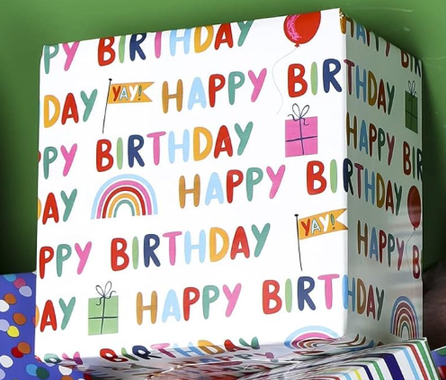 Colorful Birthday Wrapping Paper Roll