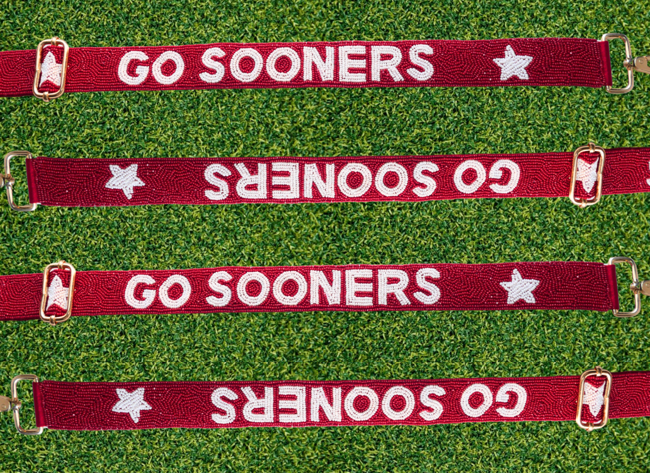 Oklahoma Sooners Beaded Purse Strap | Sooners Game Day Bag Strap