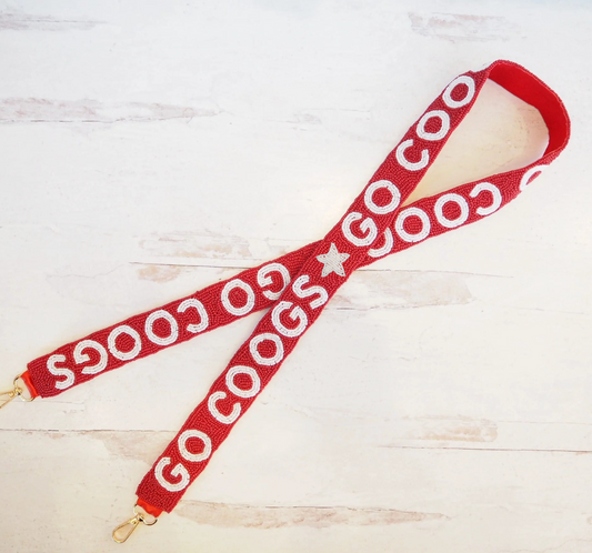 University of Houston Red Beaded Purse Strap | Coogs Bag Strap
