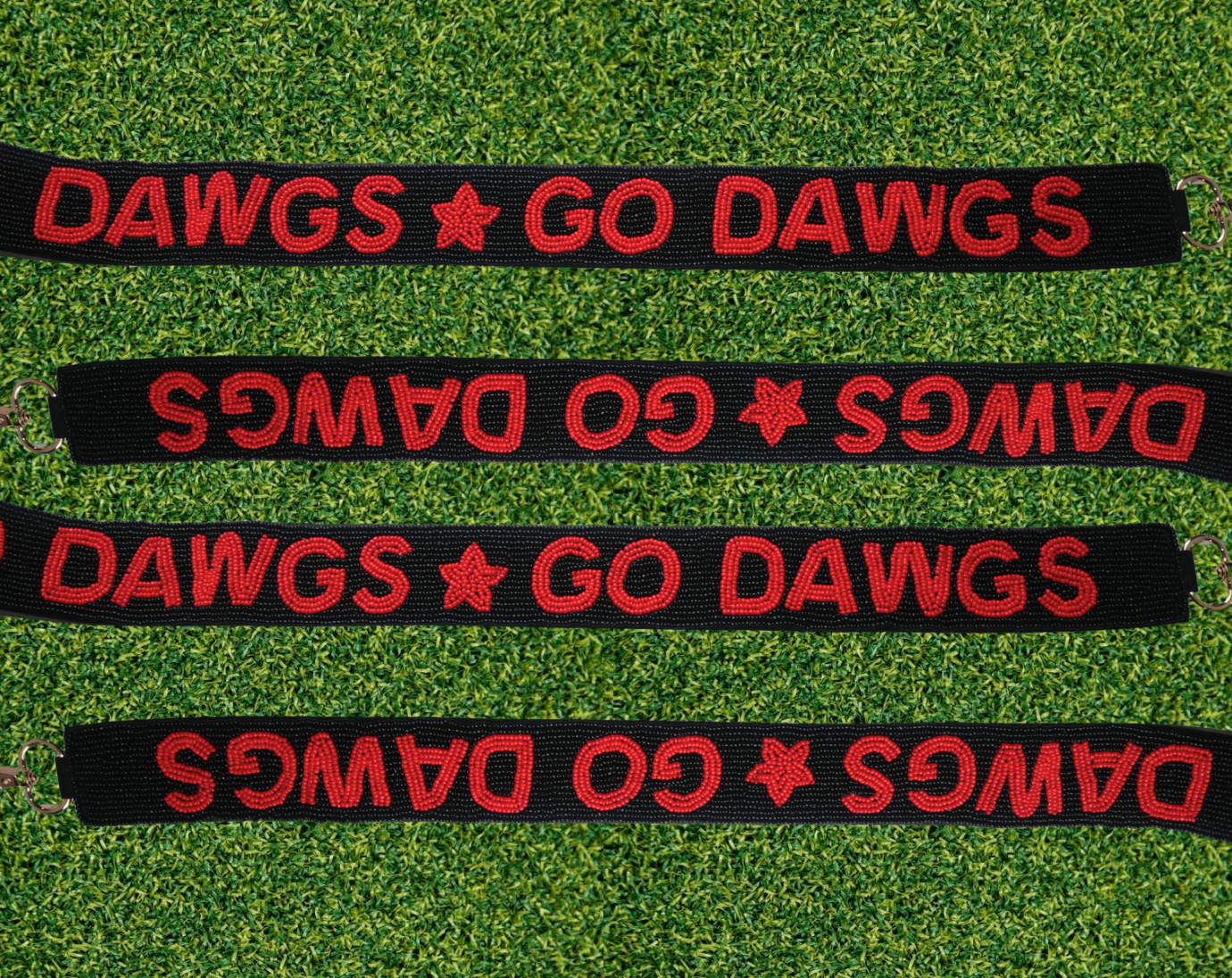 Georgia Bulldogs Black Beaded Purse Strap | UGA Game Day Bag Strap