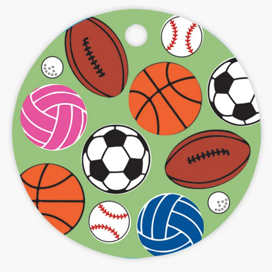 Sports Balls Round Gloss Hang Tags