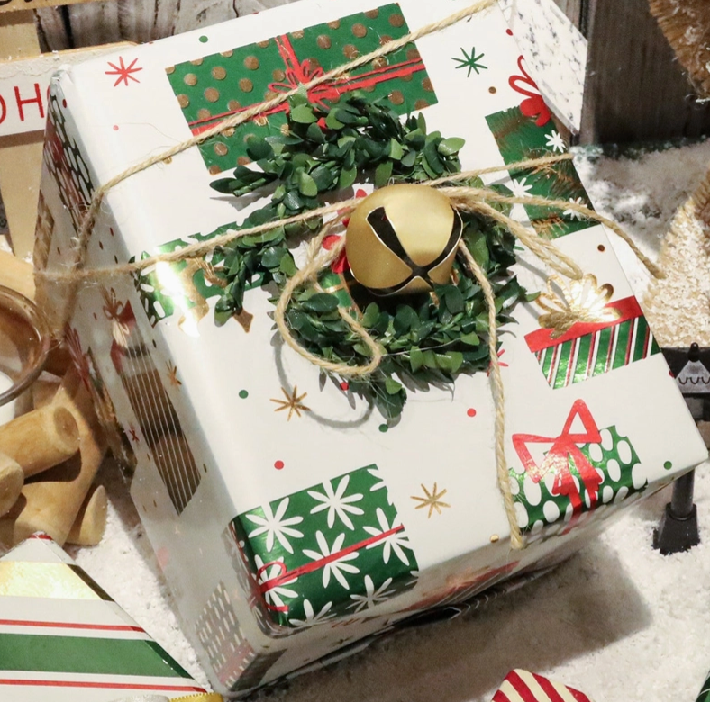 Christmas Presents and Bows Wrapping Paper Roll 30" x 10'