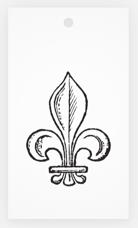 Fleur De Lis Rectangular Hang Tag