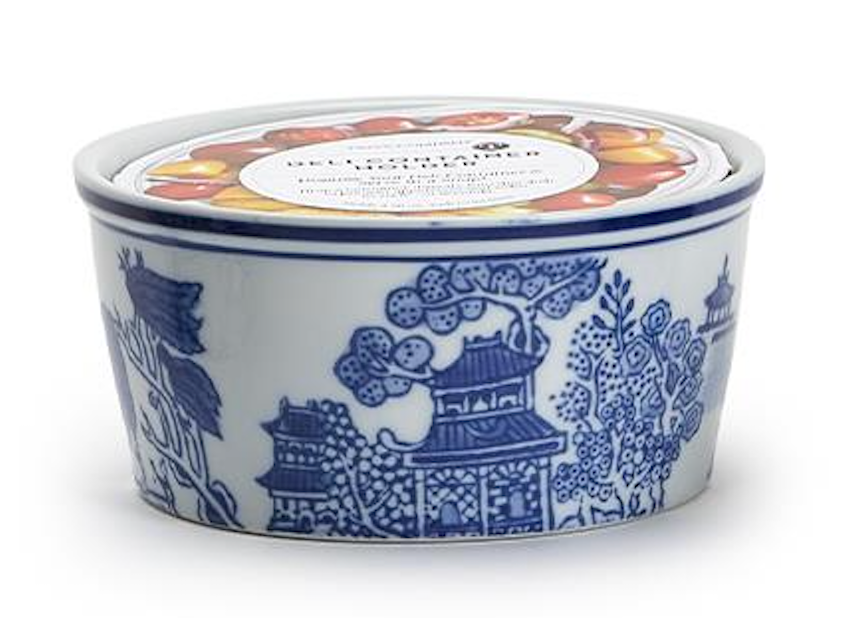 Hand-Painted Porcelain Chinoiserie Server or Holder