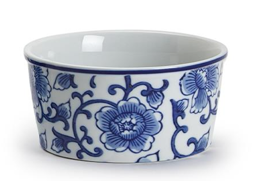 Hand-Painted Porcelain Chinoiserie Server or Holder