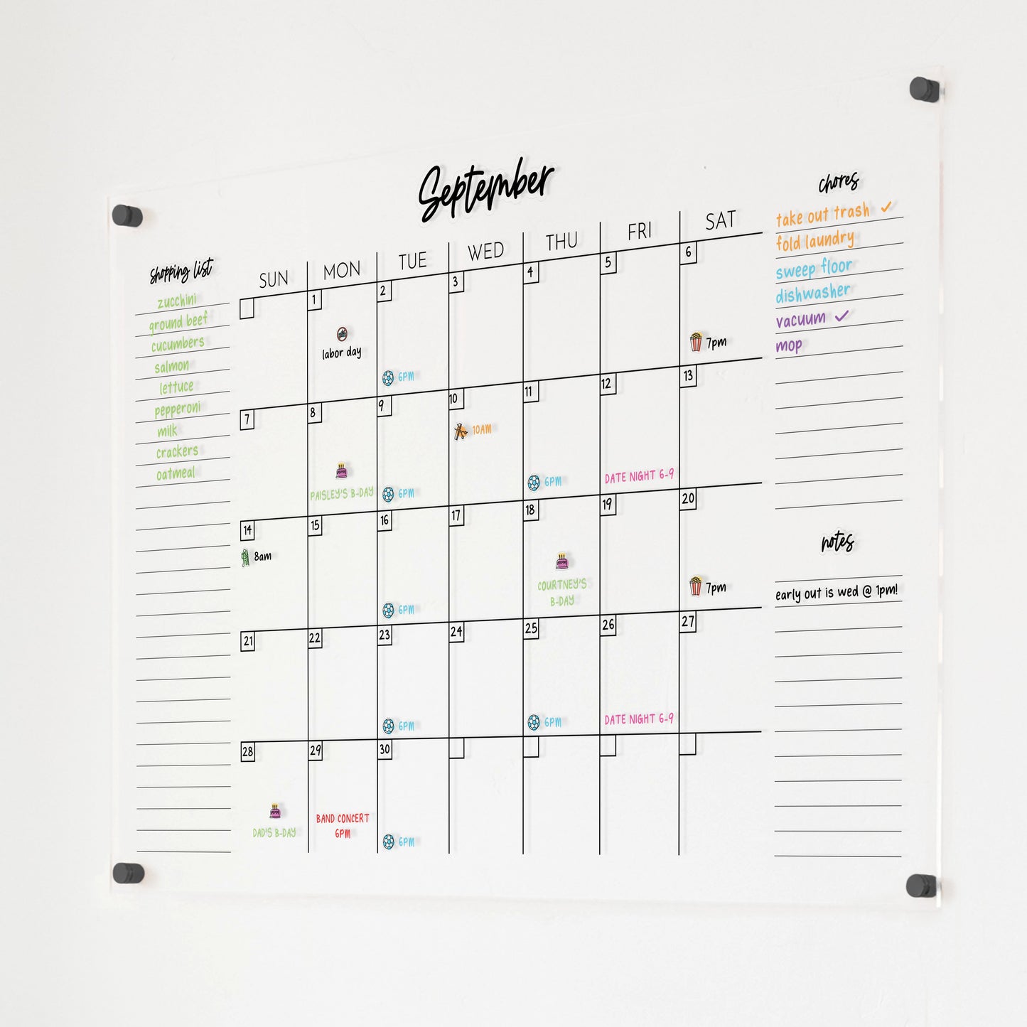 Ever Changing Acrylic Calendar | Classic Vertical