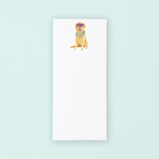 Golden Retriever Mardi Gras Lists Pad